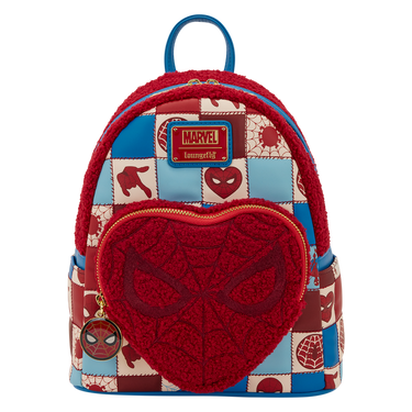 Loungefly Marvel Spider-Man Sherpa Heart Mini Backpack
